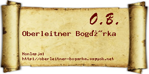 Oberleitner Bogárka névjegykártya